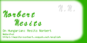 norbert mesits business card